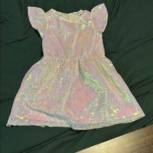 H&M Pink Sequin Flutter Sleeve Sundress